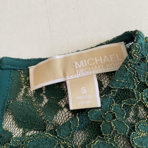 Michael Kors forest green lace blouse size S - Picture 2 of 6